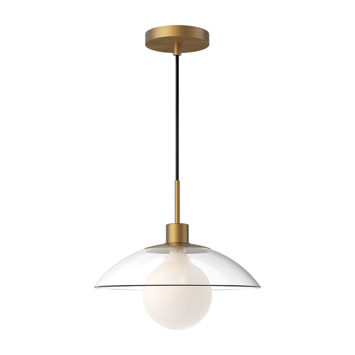 Alora - PD517112AGCL - One Light Pendant - Francesca - Aged Gold/Clear Glass