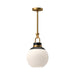 Alora - PD520512AGOP - One Light Pendant - Copperfield - Aged Gold/Opal Matte Glass