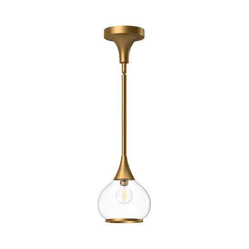 Alora - PD524006AGCL - One Light Pendant - Hazel - Aged Gold/Clear Glass