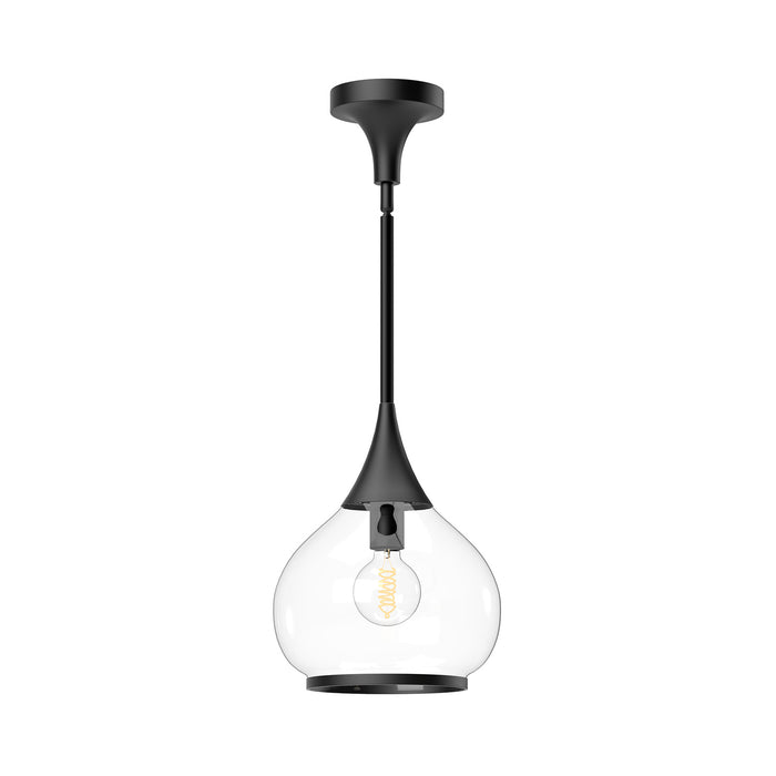 Alora - PD524110MBCL - One Light Pendant - Hazel - Clear Glass/Matte Black