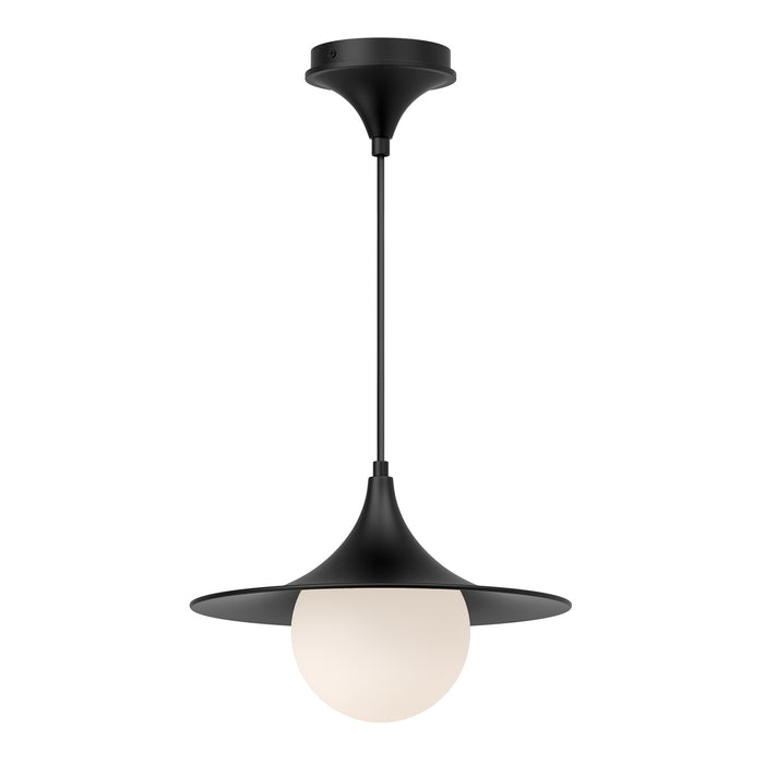 Alora - PD525113MBOP - One Light Pendant - Fuji - Matte Black/Opal Matte Glass