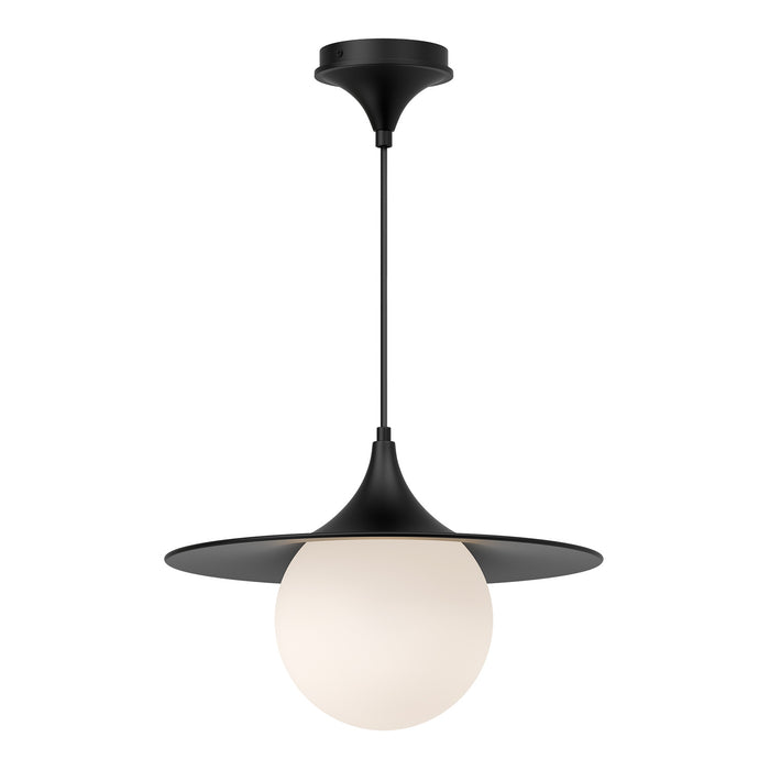 Alora - PD525216MBOP - One Light Pendant - Fuji - Matte Black/Opal Matte Glass