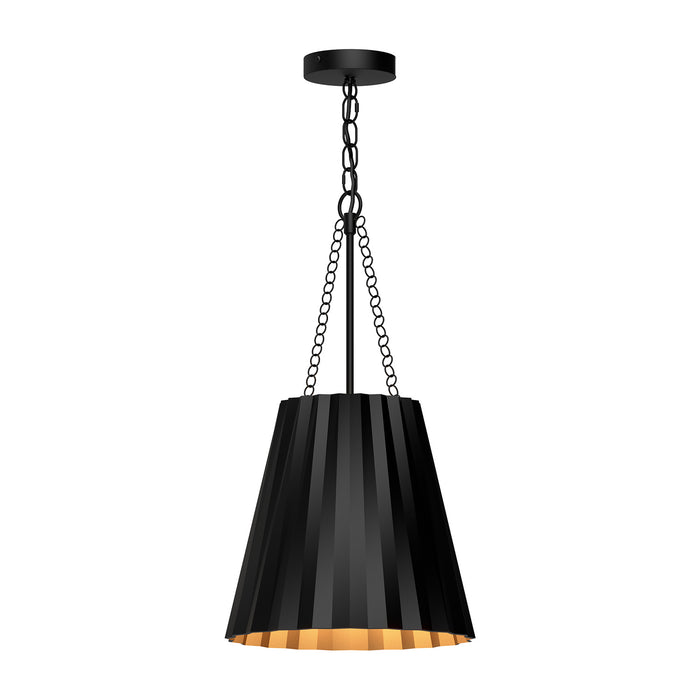 Alora - PD528012MB - One Light Pendant - Plisse - Matte Black