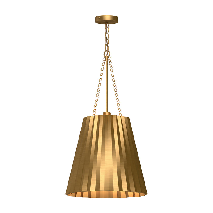 Alora - PD528116AG - One Light Pendant - Plisse - Aged Gold