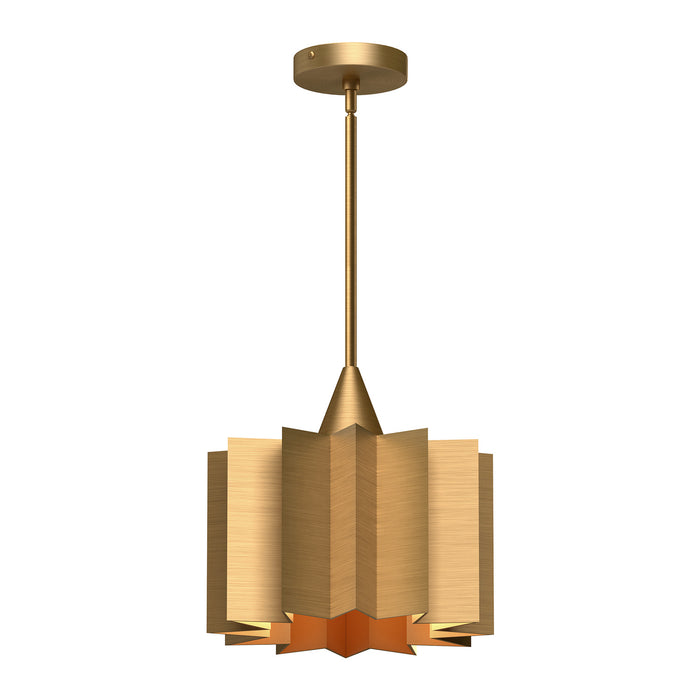 Alora - PD528412AG - One Light Pendant - Plisse - Aged Gold