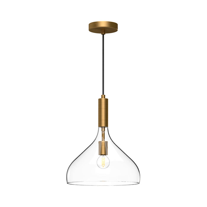 Alora - PD532312AGCL - One Light Pendant - Belleview - Aged Gold/Clear Glass