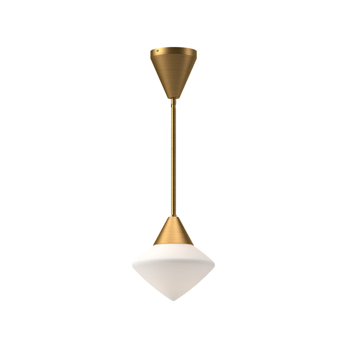 Alora - PD537508AGOP - One Light Pendant - Nora - Aged Gold/Opal Matte Glass