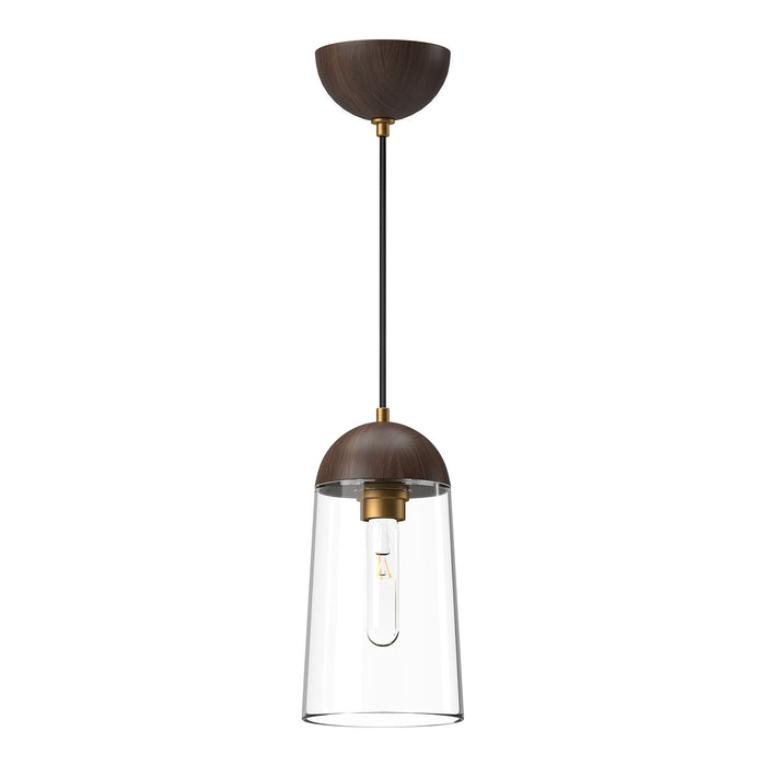 Alora - PD542207AGWT - One Light Pendant - Emil - Aged Gold/Walnut