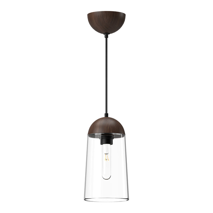 Alora - PD542207MBWT - One Light Pendant - Emil - Matte Black/Walnut