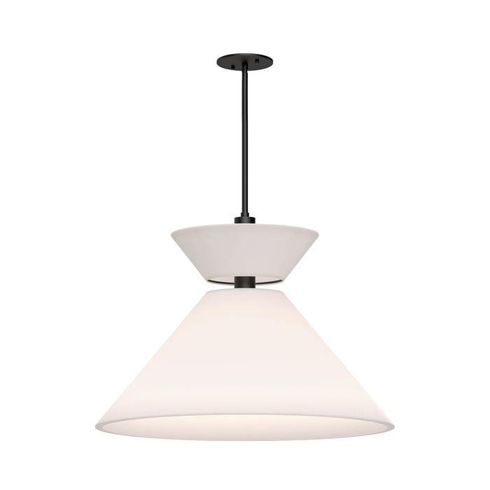 Alora - PD543022MBWL - One Light Pendant - Chapelle - Matte Black/White Linen