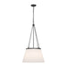 Alora - PD544517MBWL - One Light Pendant - Speakeasy - Matte Black/White Linen