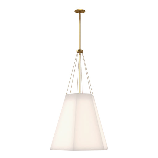 Alora - PD545622AGWL - Three Light Pendant - Manila - Aged Gold/White Linen