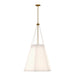 Alora - PD545622AGWL - Three Light Pendant - Manila - Aged Gold/White Linen