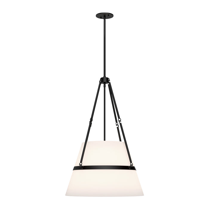 Alora - PD546719MBWL - One Light Pendant - Oliver - Matte Black/White Linen