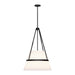 Alora - PD546719MBWL - One Light Pendant - Oliver - Matte Black/White Linen