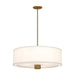 Alora - PD547924AGWL - Three Light Pendant - Theo - Aged Gold/White Linen