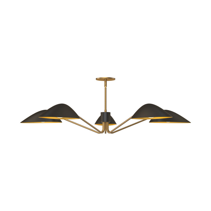 Alora - PD550545MBAG - Five Light Pendant - Oscar - Aged Gold/Matte Black