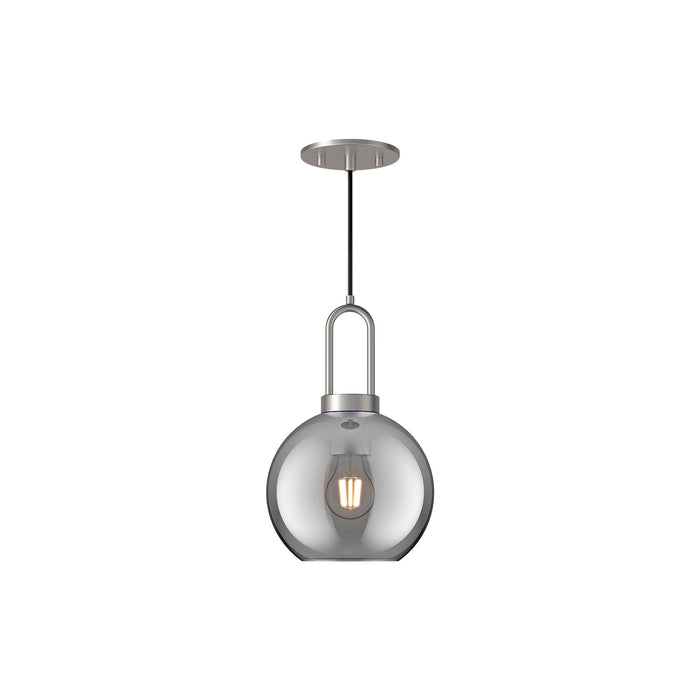 Alora - PD601608BNSM - One Light Pendant - Soji - Brushed Nickel/Smoked Solid Glass