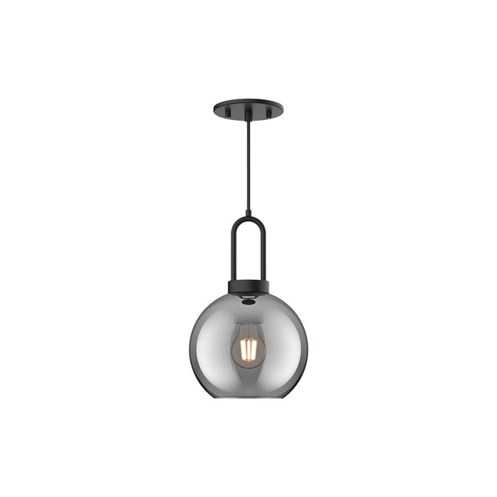 Alora - PD601608MBSM - One Light Pendant - Soji - Matte Black/Smoked Solid Glass