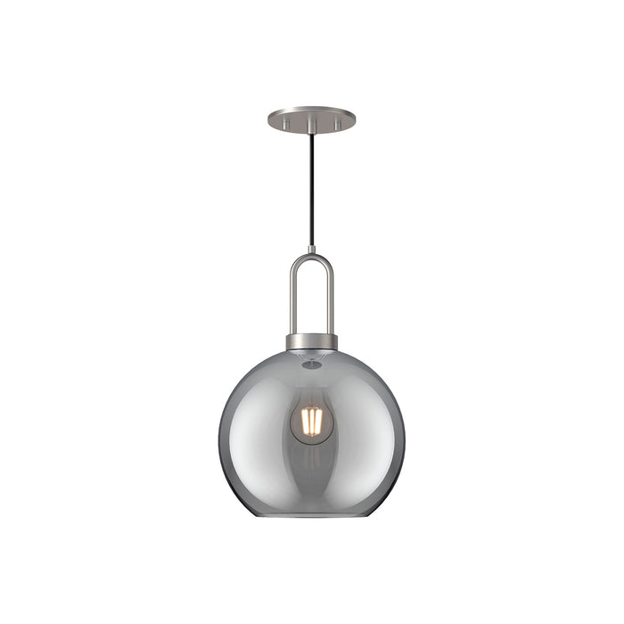 Alora - PD601710BNSM - One Light Pendant - Soji - Brushed Nickel/Smoked Solid Glass