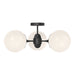 Alora - SF505326MBOP - Three Light Semi-Flush Mount - Nouveau - Matte Black/Opal Matte Glass