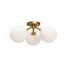 Alora - SF549315AGOP - Three Light Semi-Flush Mount - Cassia - Aged Gold/Opal Matte Glass