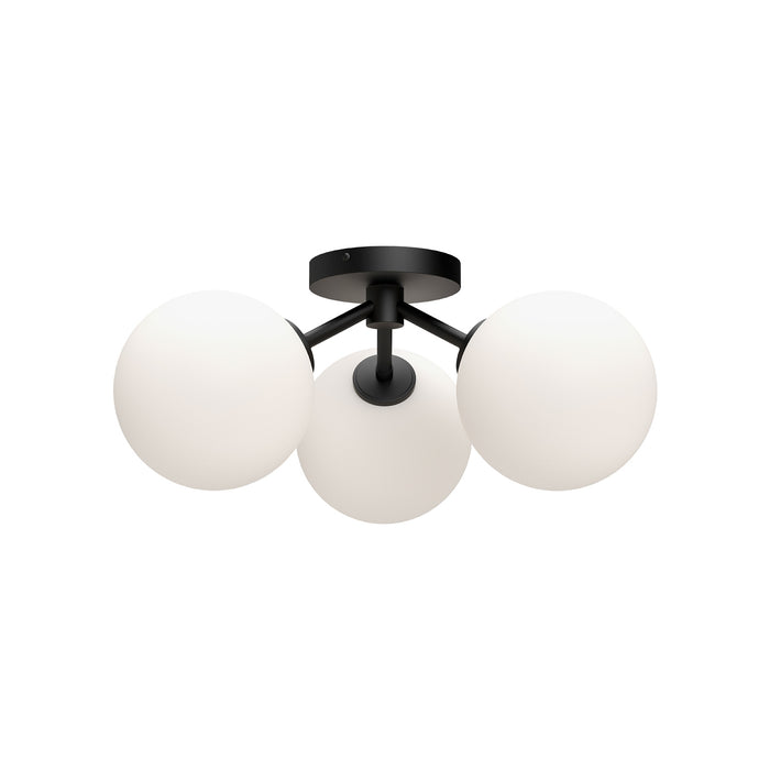 Alora - SF549315MBOP - Three Light Semi-Flush Mount - Cassia - Matte Black/Opal Matte Glass