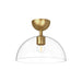 Alora - SF563012BGCL - One Light Semi-Flush Mount - Jude - Brushed Gold/Clear Glass