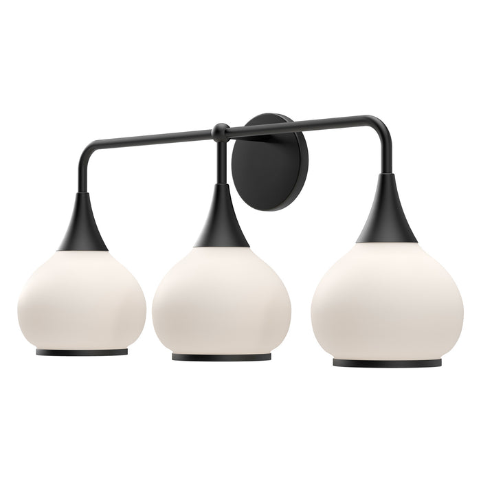 Alora - VL524326MBOP - Three Light Bathroom Fixtures - Hazel - Matte Black/Opal Matte Glass