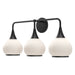 Alora - VL524326MBOP - Three Light Bathroom Fixtures - Hazel - Matte Black/Opal Matte Glass