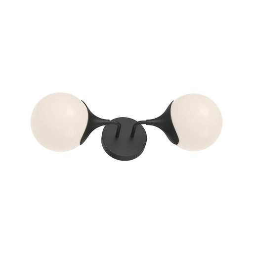 Alora - WV505219MBOP - Two Light Vanity - Nouveau - Matte Black/Opal Matte Glass