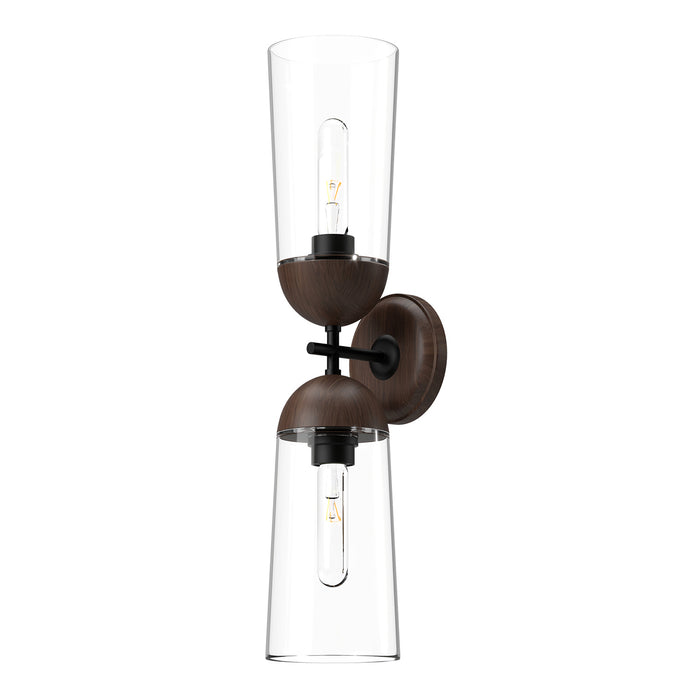 Alora - WV542226MBWT - Two Light Vanity - Emil - Matte Black/Walnut