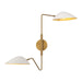 Alora - WV550224WHAG - Two Light Vanity - Oscar - Aged Gold/White