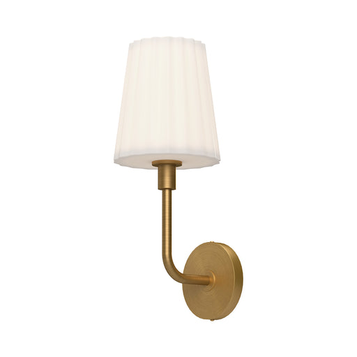 Alora - WV628107AGOP - One Light Vanity - Plisse - Aged Gold/Opal Matte Glass