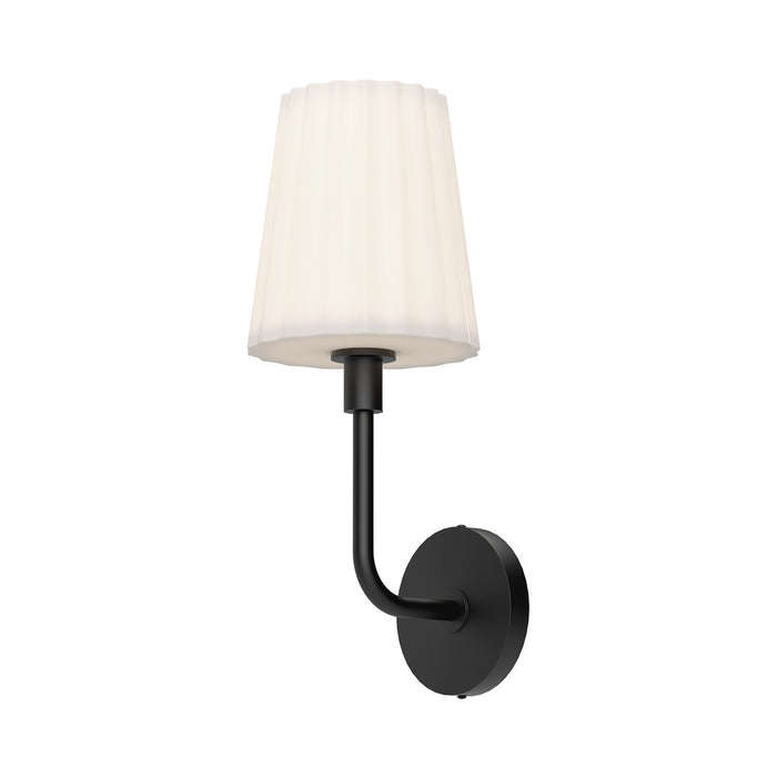 Alora - WV628107MBOP - One Light Vanity - Plisse - Matte Black/Opal Matte Glass