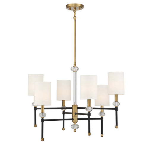 Savoy House - 1-1887-6-143 - Six Light Chandelier - Tivoli - Matte Black with Warm Brass Accents