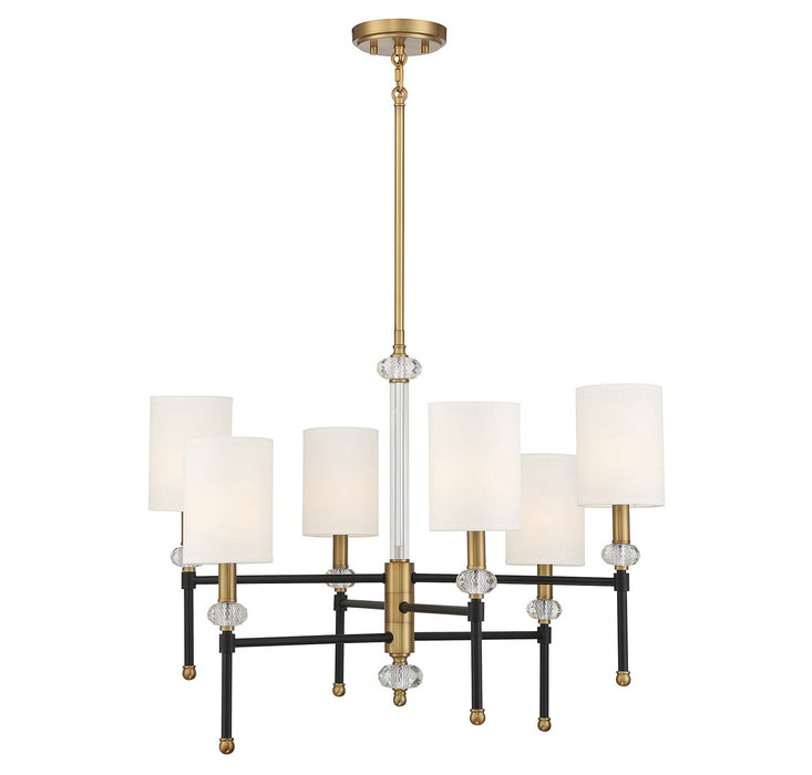 Savoy House - 1-1887-6-143 - Six Light Chandelier - Tivoli - Matte Black with Warm Brass Accents