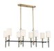 Savoy House - 1-1889-8-143 - Eight Light Linear Chandelier - Tivoli - Matte Black with Warm Brass Accents