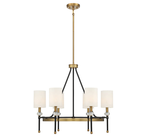 Savoy House - 1-1893-6-143 - Six Light Chandelier - Tivoli - Matte Black with Warm Brass Accents