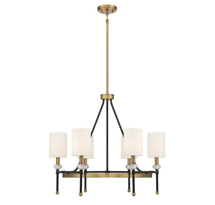 Savoy House - 1-1893-6-143 - Six Light Chandelier - Tivoli - Matte Black with Warm Brass Accents