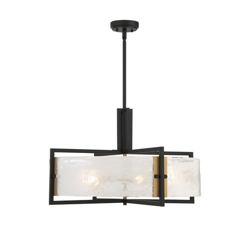 Savoy House - 7-1696-5-143 - Five Light Pendant - Hayward - Matte Black with Warm Brass Accents