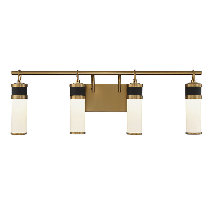 Savoy House - 8-1638-4-143 - LED Bathroom Vanity - Abel - Matte Black with Warm Brass Accents