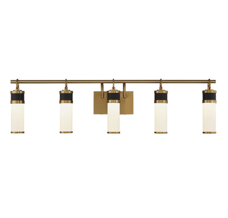 Savoy House - 8-1638-5-143 - LED Bathroom Vanity - Abel - Matte Black with Warm Brass Accents