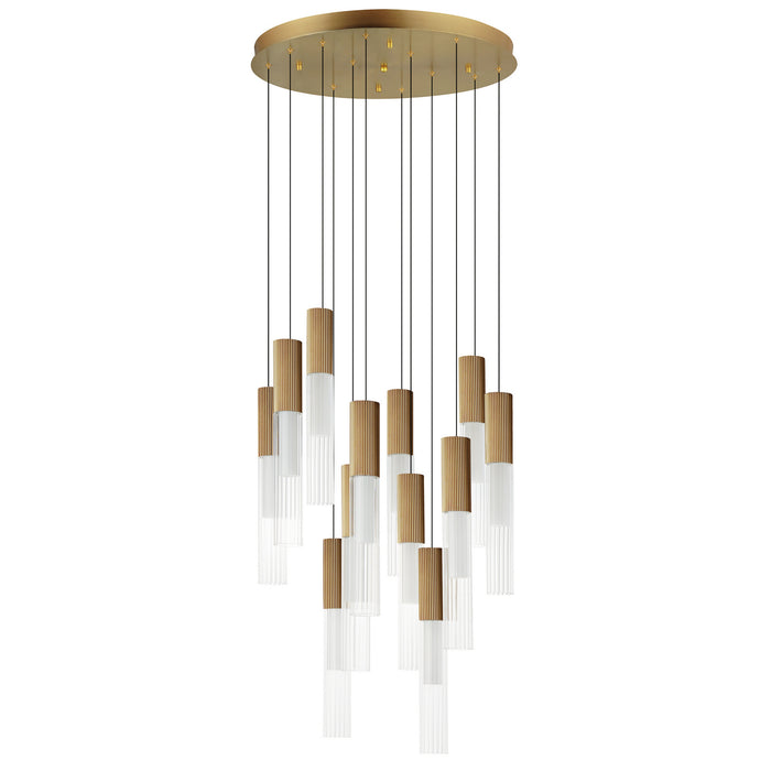 ET2 - E11019-144GLD - LED Pendant - Reeds - Gold