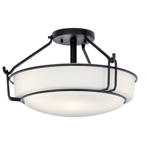 Kichler - 44085BK - Three Light Semi Flush Mount - Alkire - Black