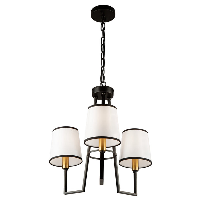 Artcraft - SC13343BK - Three Light Chandelier - Coco - Gold, Black