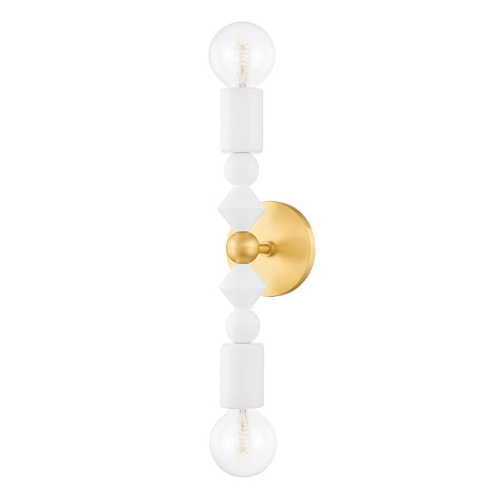 Mitzi - H471102-AGB - Two Light Wall Sconce - Flora - Aged Brass