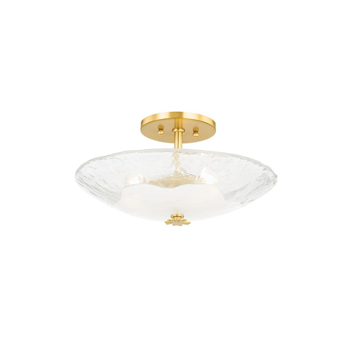 Hudson Valley - KBS1742503S-AGB - Three Light Flush Mount - Lago - Aged Brass