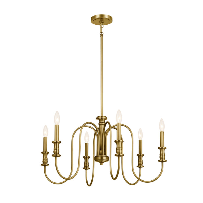 Kichler - 52470NBR - Six Light Chandelier - Karthe - Natural Brass