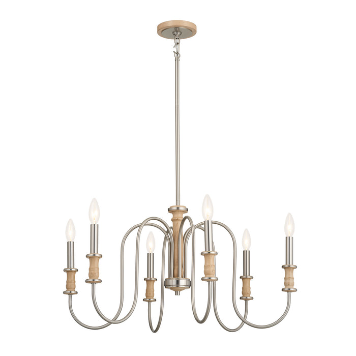 Kichler - 52470NI - Six Light Chandelier - Karthe - Brushed Nickel